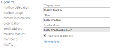 tick box enabled Hide from address lists