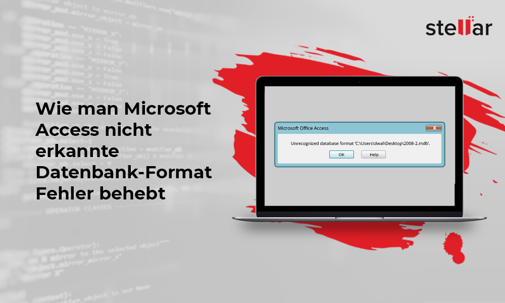 Wie man microsoft access nicht erkannte datenbank format fehler behebt