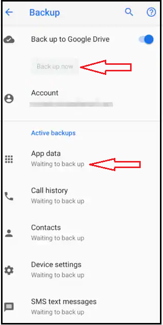 Controllare il backup in Google Drive su Android