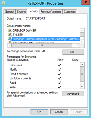 Create PST from Exchange Server