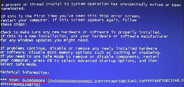 stop error screen windows 7