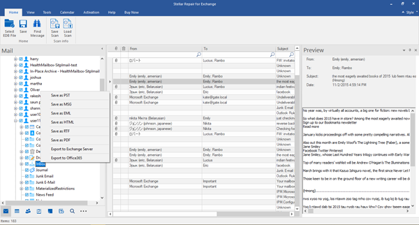 export to office 365 using right click