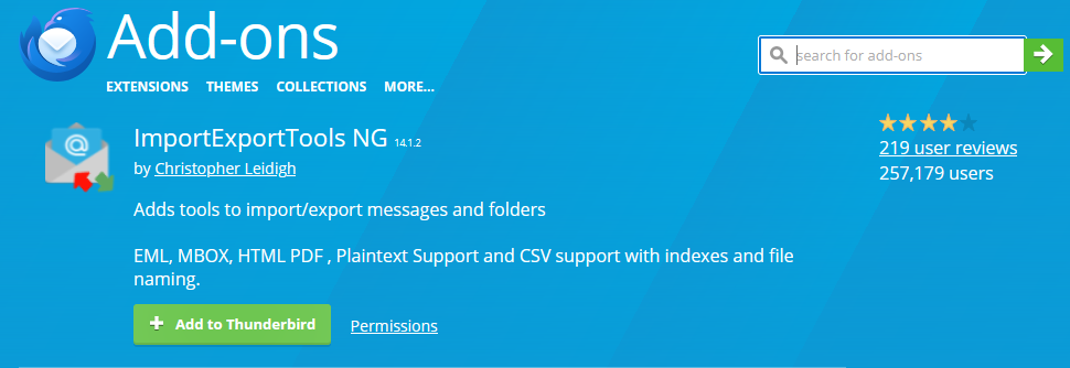 Add to Thunderbird