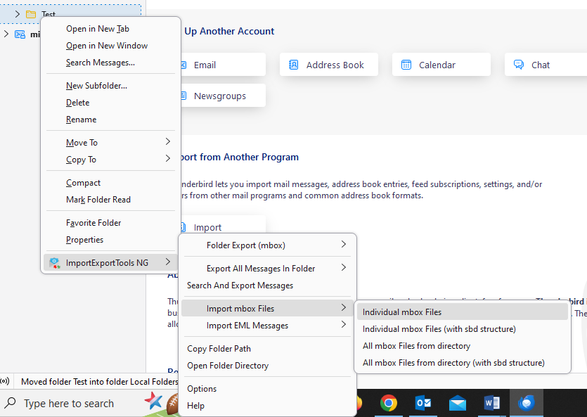go to ImportExportTools NG > Import mbox Files > Individual mbox Files