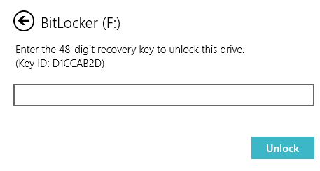 Bitlocker- 48-digit recovery Key