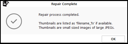 Repaired corrupt photo file