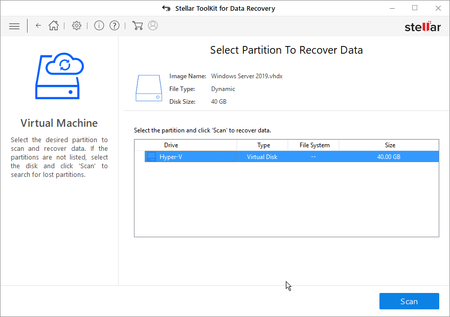 Select Partition to Recover Data