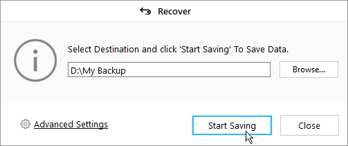 Save Recovered Data