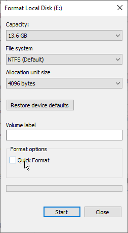 Format Local Drive