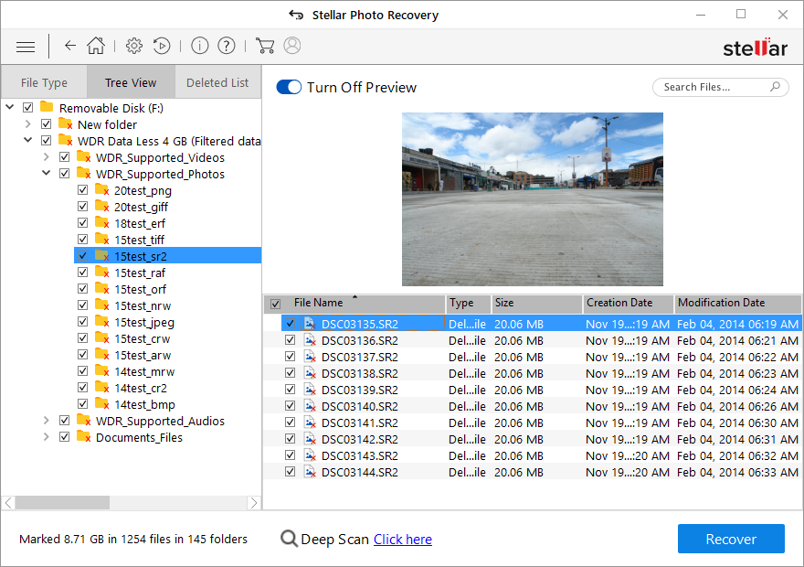 Stellar Photo Recovery - Preview Deleted Photos from Sony Camera