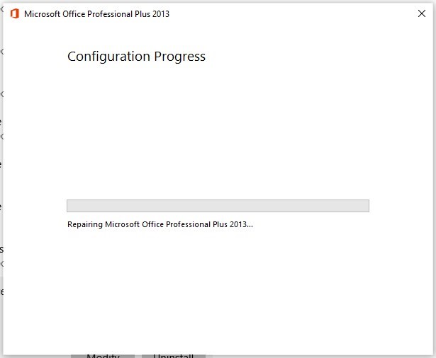 configuration progress