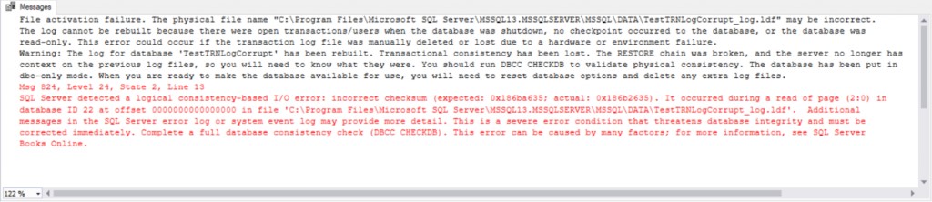 SQL Server error