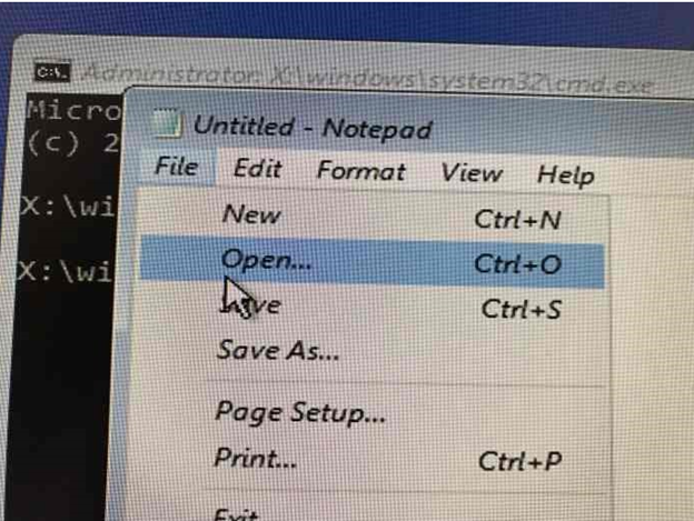 Notepad File Menu