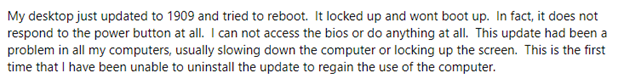 Bootup error forum issue screenshot