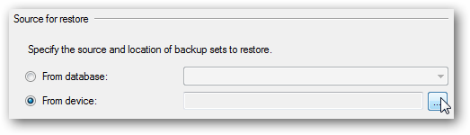 Source for restore section