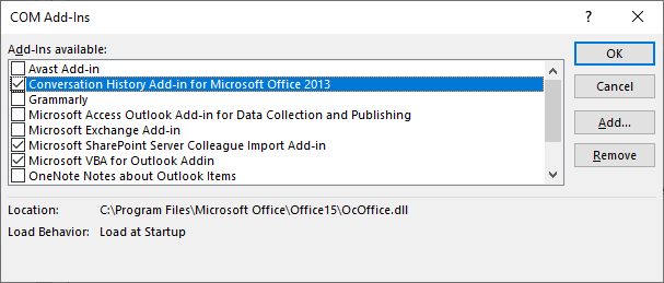 Clear checkbox of all add-ins & Press Ok.