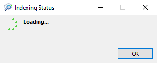 Indexing Status? dialog box
