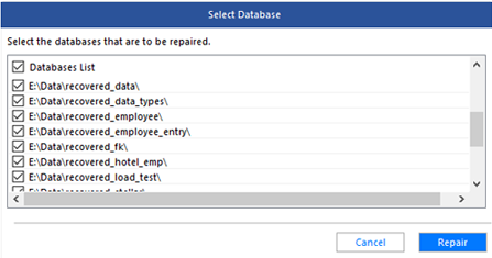 MySQL-Repair-list-database