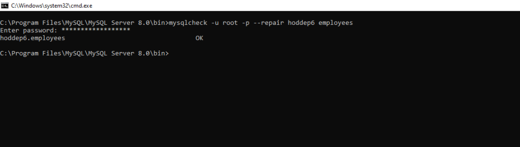 repair database_name table_name
