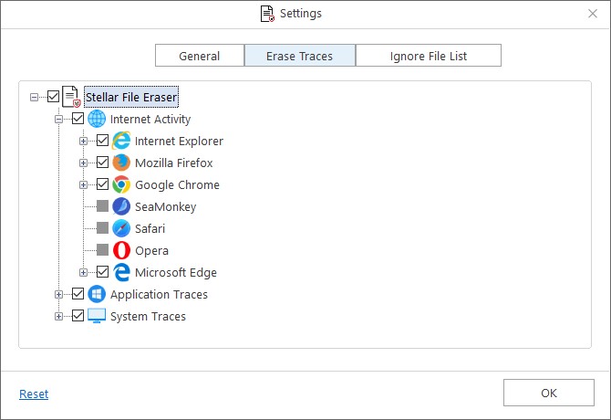 Click on the Internet Activity option