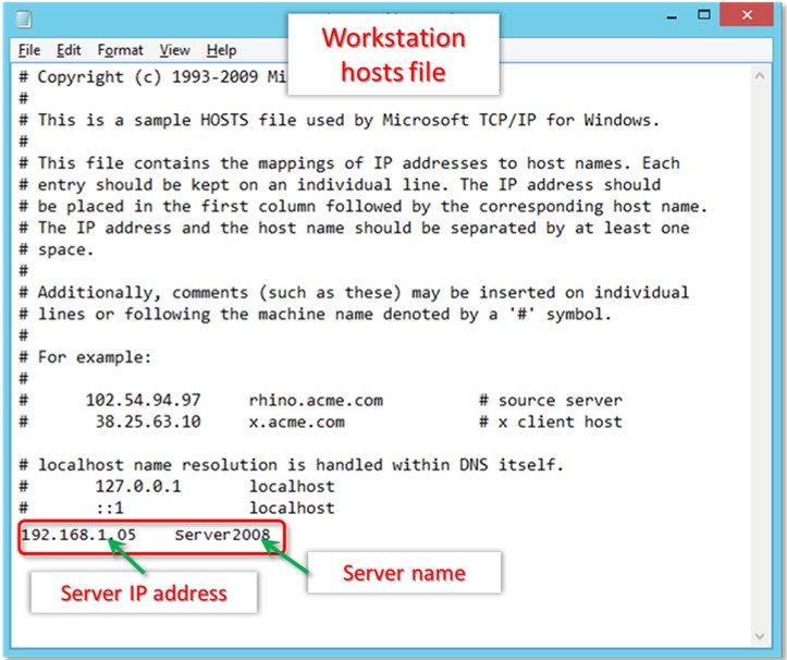 Add Server Details to your Hosts File