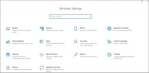 Select Update & Security in windows settings