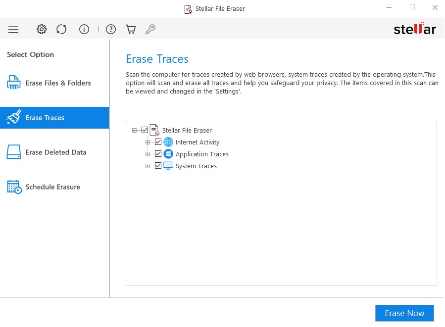 click Erase Now to start the erasure procedure