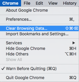 Chrome menu