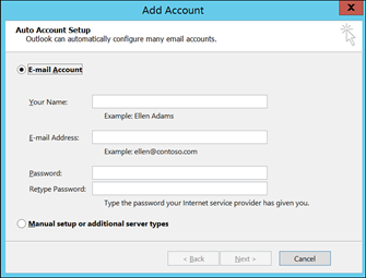 إضافة حساب بريد إلكتروني إلى Outlook - دعم Office
