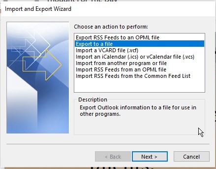 Export PST from Outlook for Windows