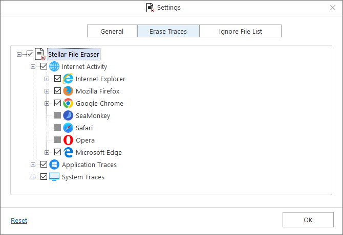 Click on the Internet Activity option to expand the list