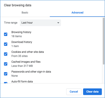 Clear Browsing Data Window