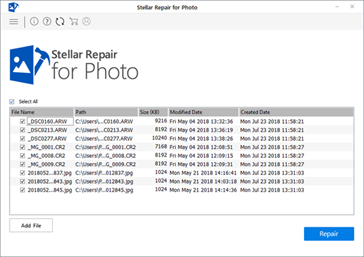 إصلاح ملفات CR3 في Stellar photo repair