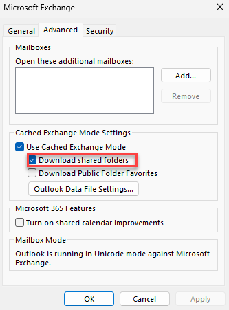 Go to the Advanced tab