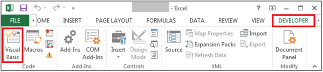 excel developer option