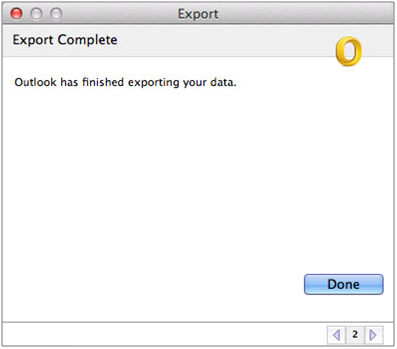 export complete message box