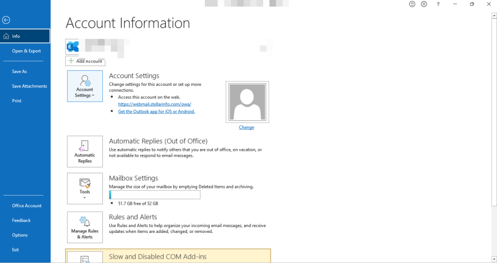 Open Outlook application