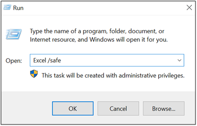 run excel in safe mode