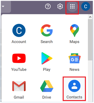 Select contacts from google apps