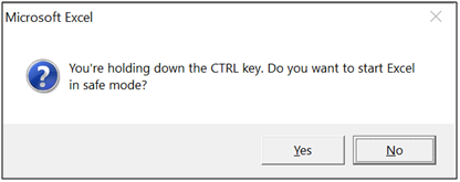 Microsoft Excel in Safe Mode