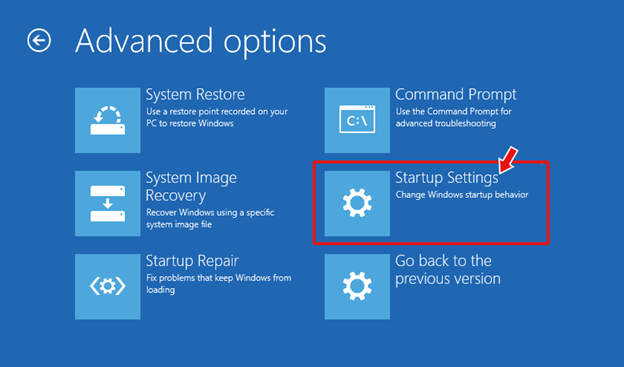 select-startup-settings