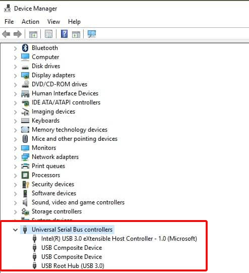 Imagen 6: Seleccionar los controladores USB corruptos y desinstalarlos