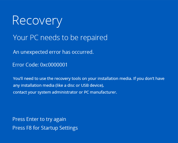 How to Fix Error Code 0xc0000001 in Windows 10