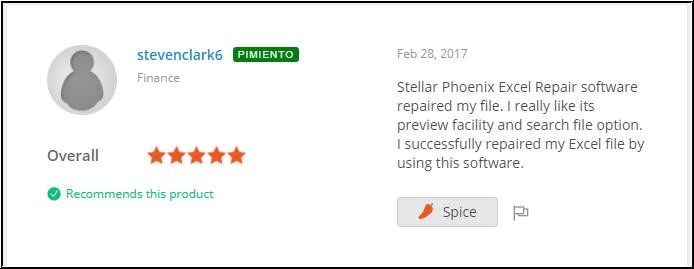 Spiceworks review of Excel repair