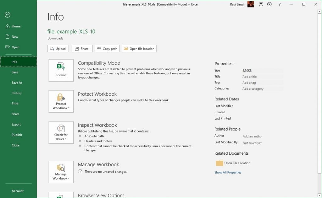 Open XLS in Compatibility Mode