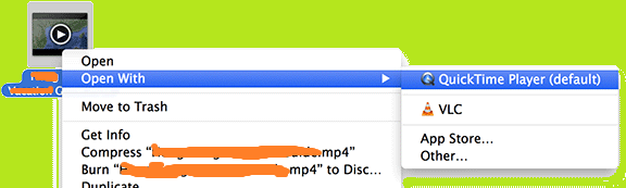 Mac suggests installed apps to open video
