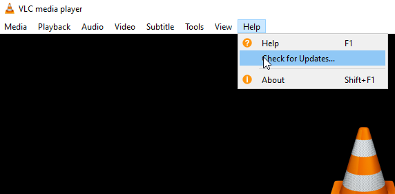 Check for Updates in VLC
