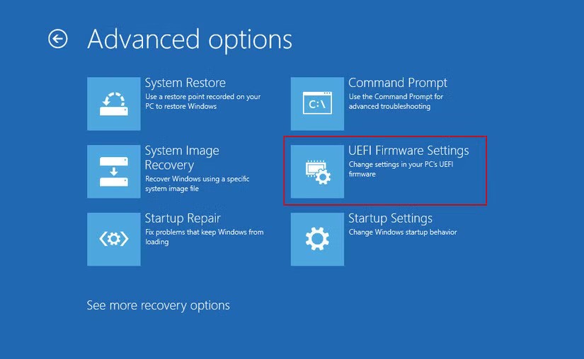 click UEFI firmware settings
