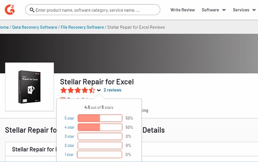 Stellar Repair for Excel software by g2.com