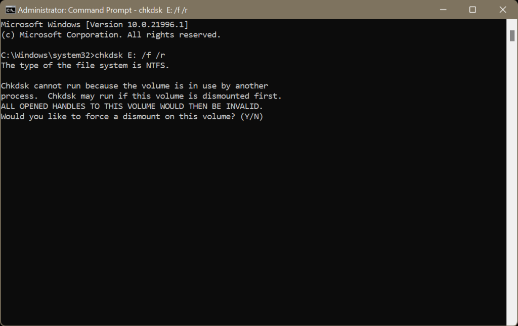 run chkdsk to fix critical process died error